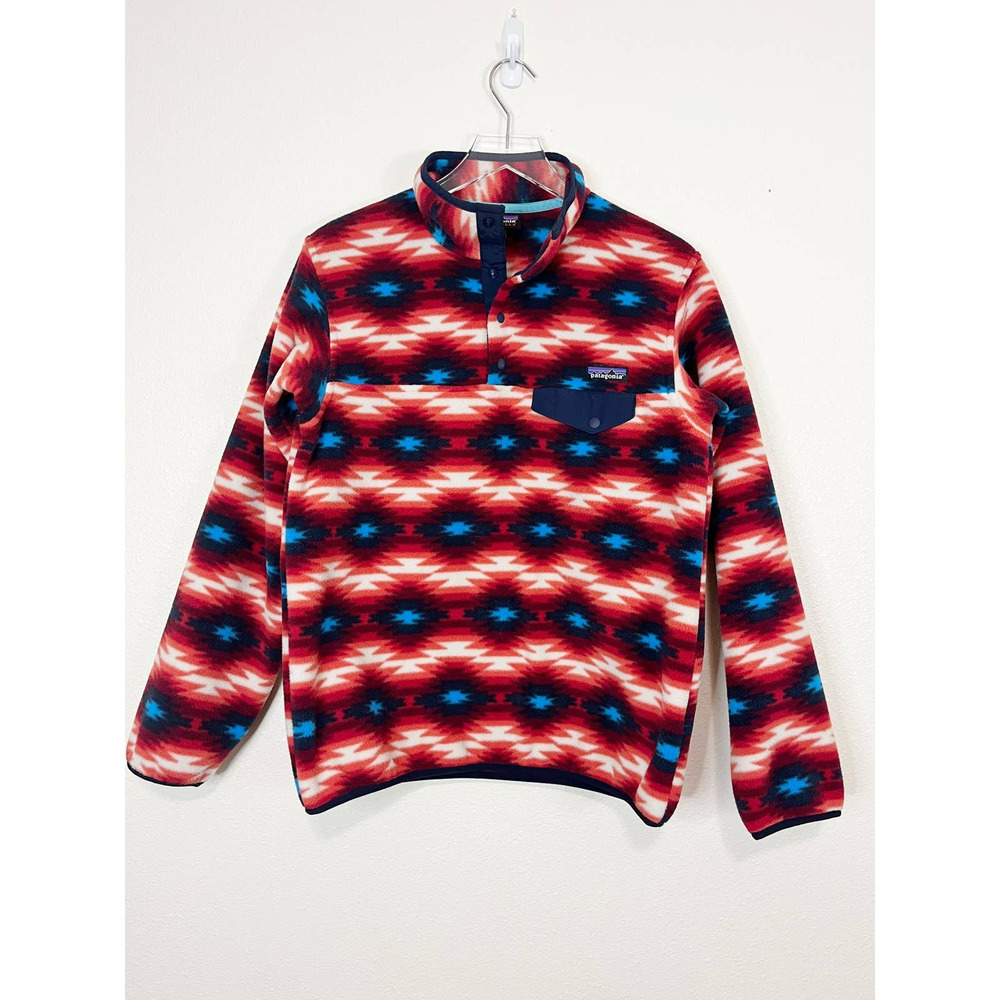 Patagonia Synchilla Snap Front Wild Desert Pullover Red Size Medium